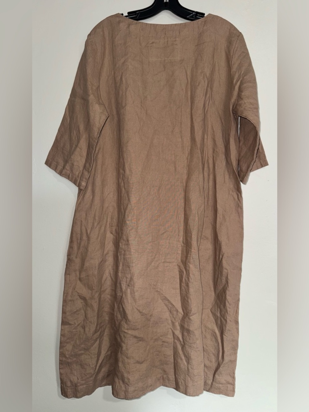 notPERFECTLINEN Taupe Linen Midi Dress - Picture 3 of 9